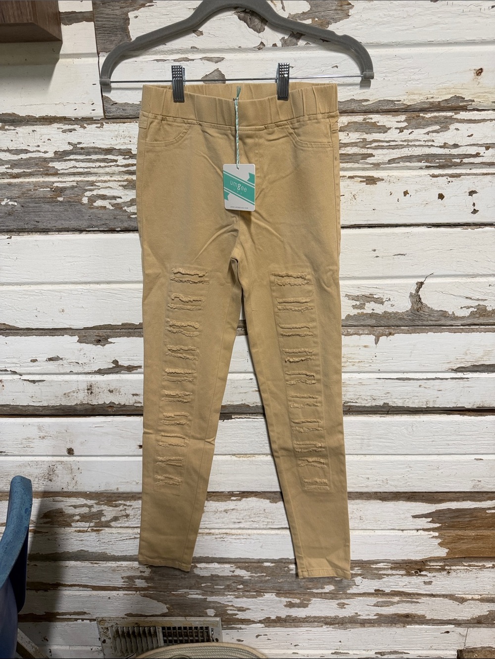 Umgee Tan Distressed Skinny Jeggings